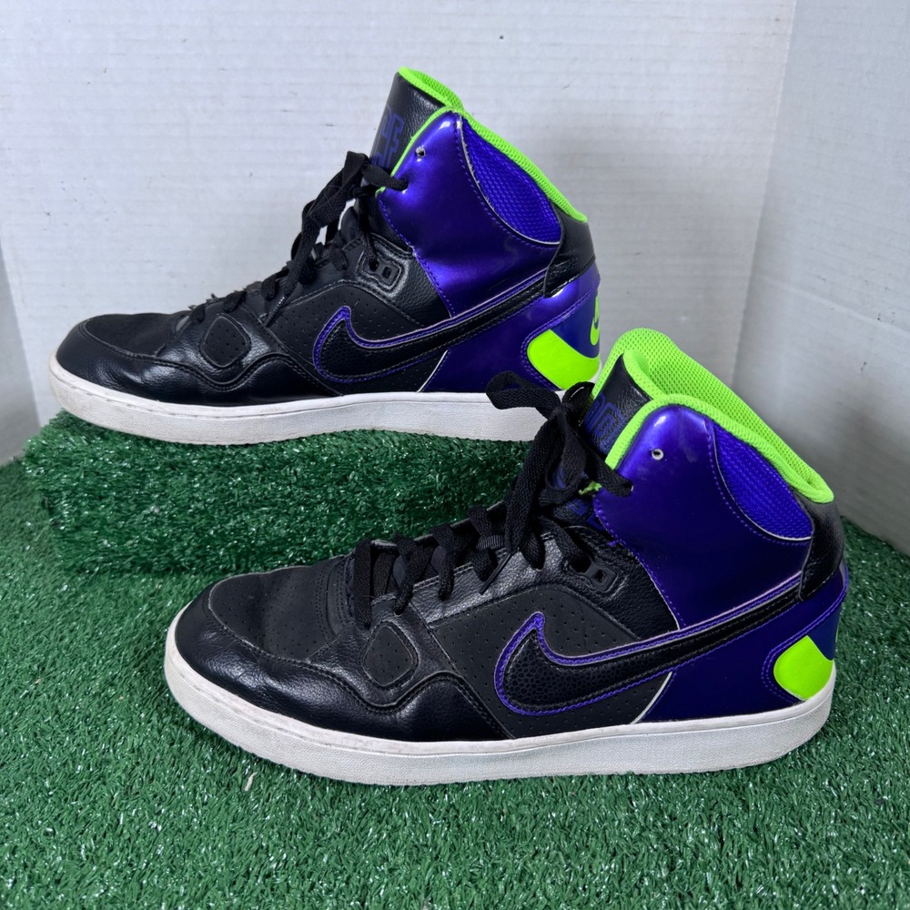 Nike Son of Force Mid Mens Black Purple Flash Lime Sneakers 616281-004 Size 12‎